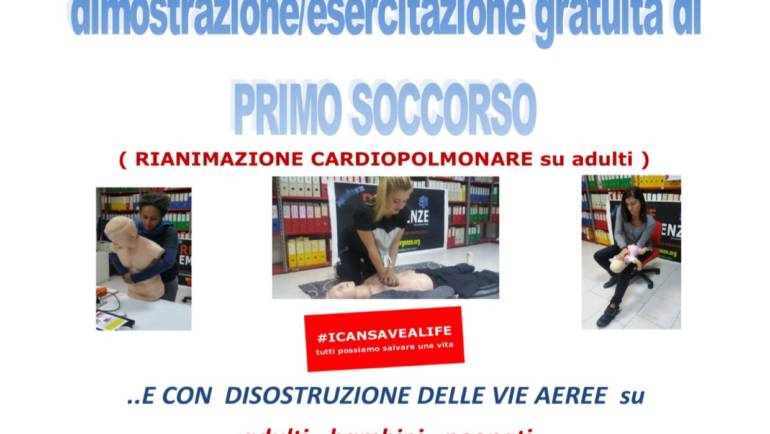 DOMENICA 30 GIUGNO 2019 a Roma, Dimostrazione ed esercitazione GRATUITA di Primo Soccorso, (Rianimazione cardiopolmonare su adulti)